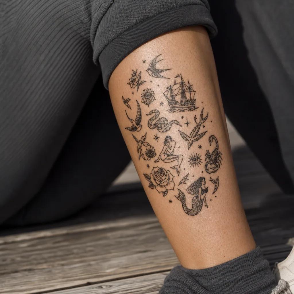 idée tatouage flash planche flash patchwork