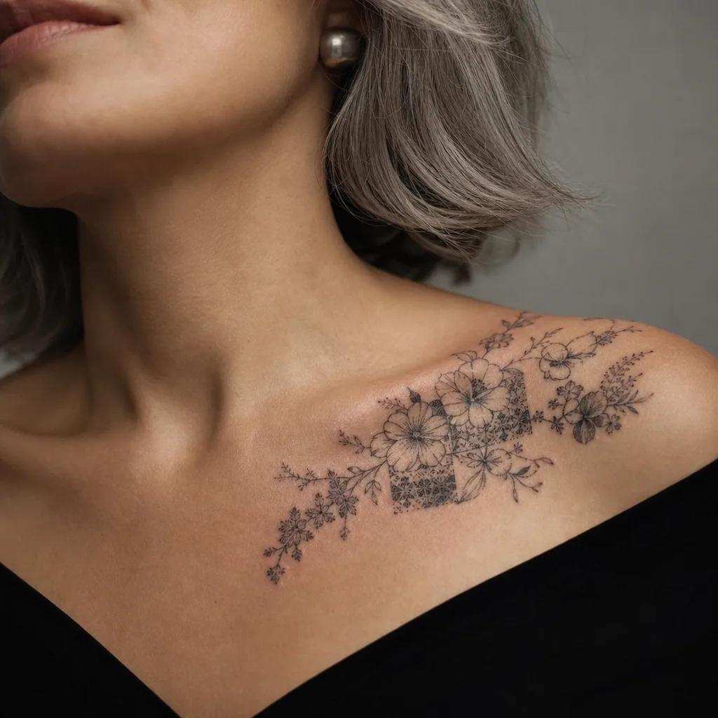 flower-tattoo vintage floral patchwork