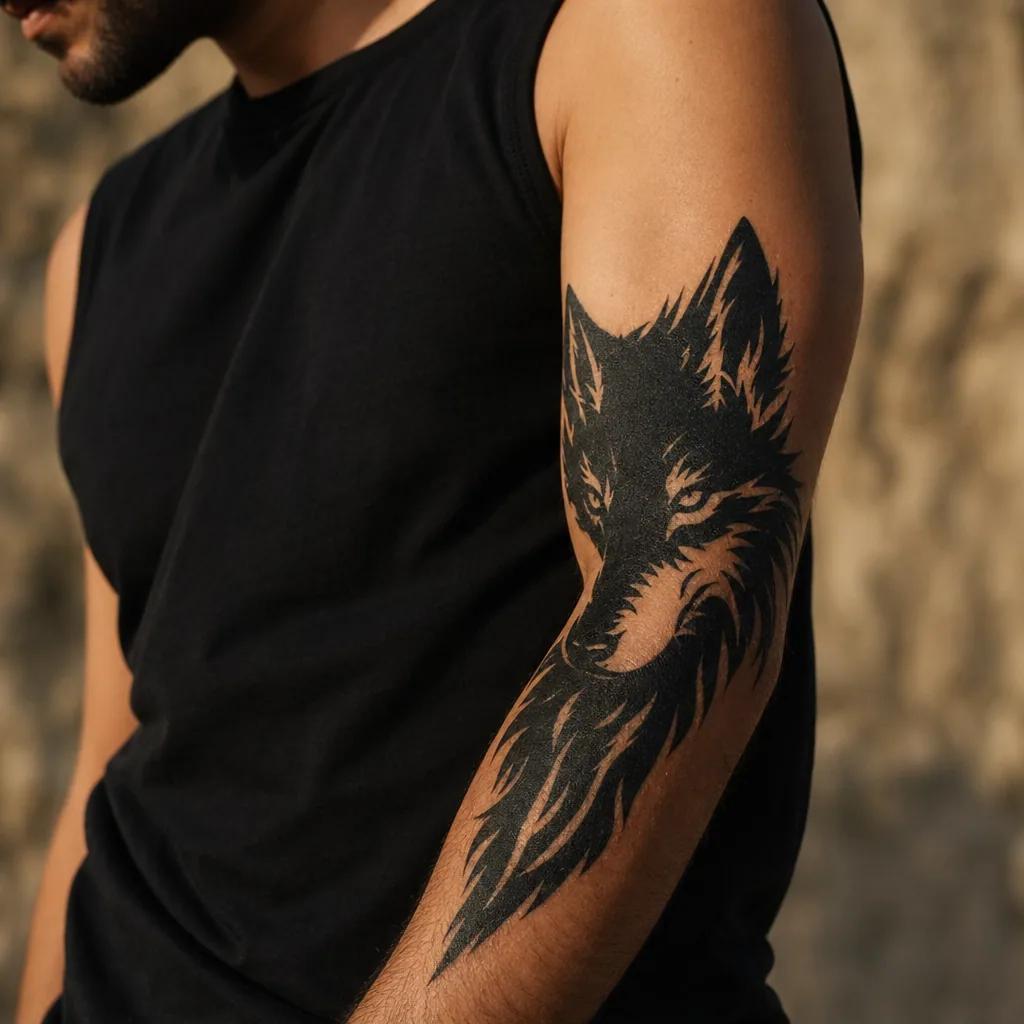 men's forearm tattoo fine line treasure map, realistic photo on skin
