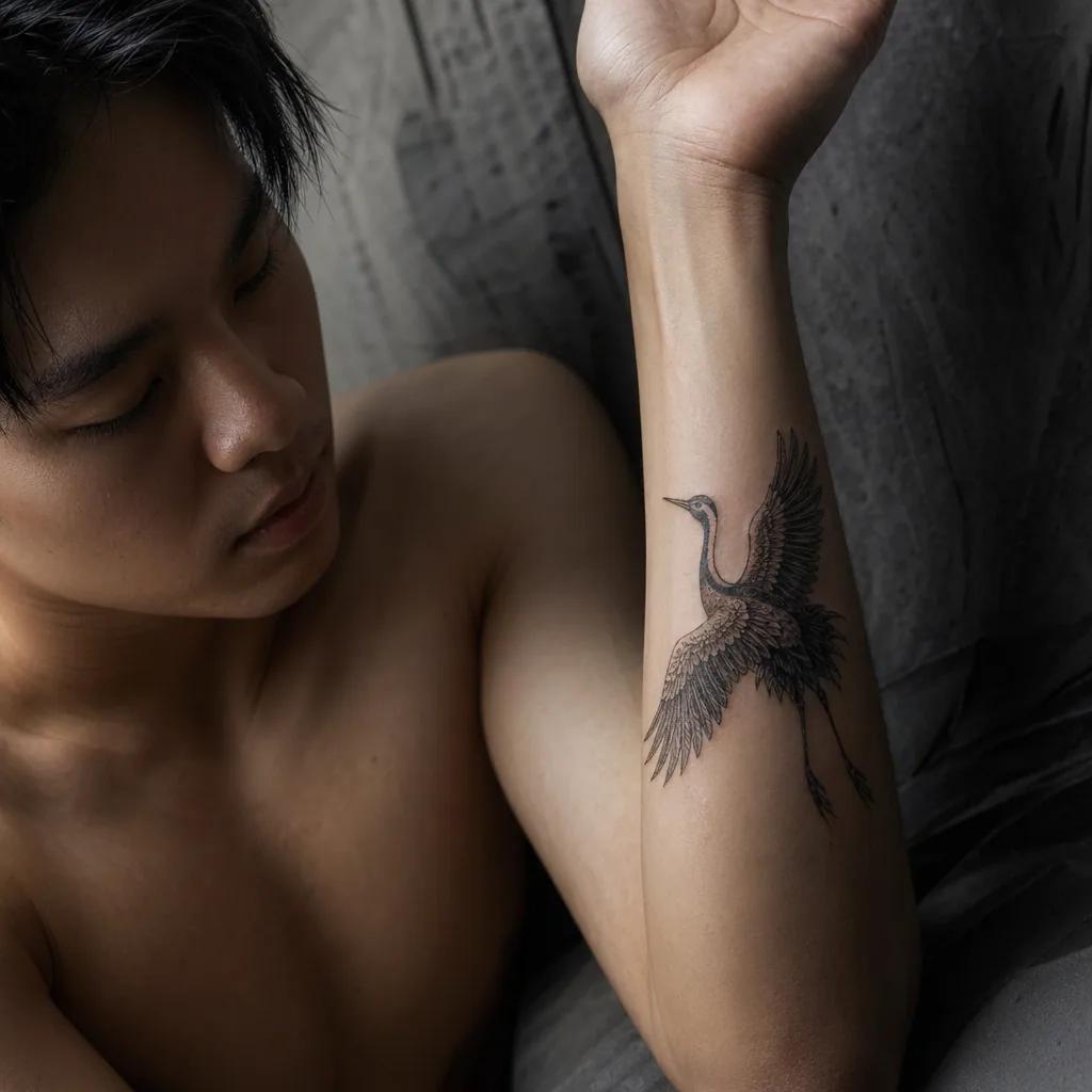 men's forearm tattoo neo-traditional bear, realistic photo on skin
