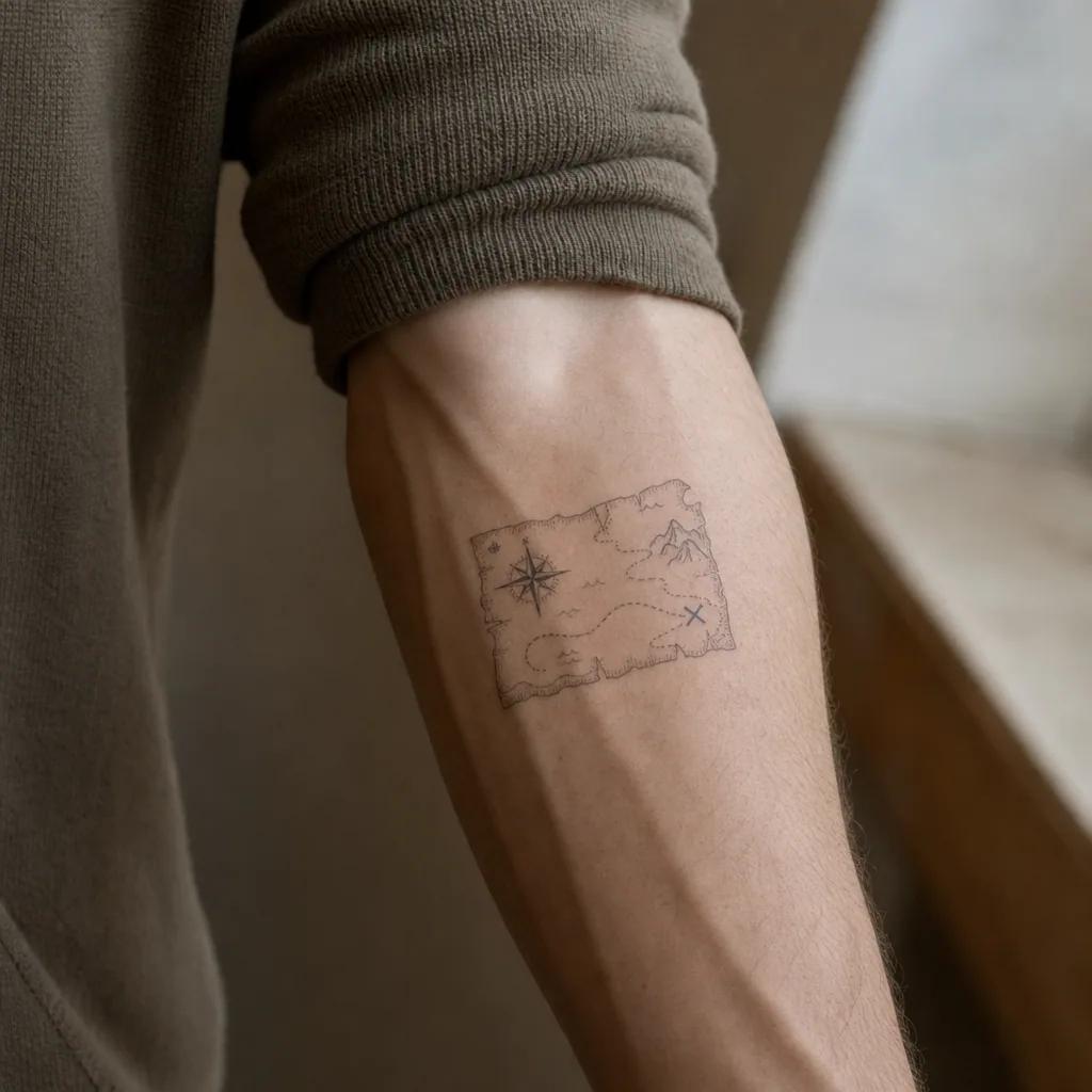 men's forearm tattoo olive branch, realistic photo on skin