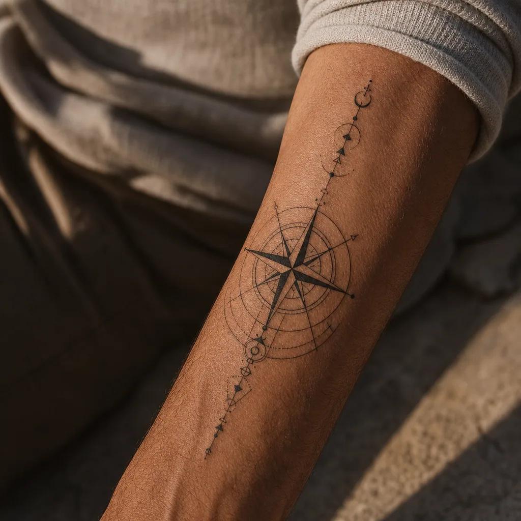 men's forearm tattoo powerful tiger, realistic photo on skin