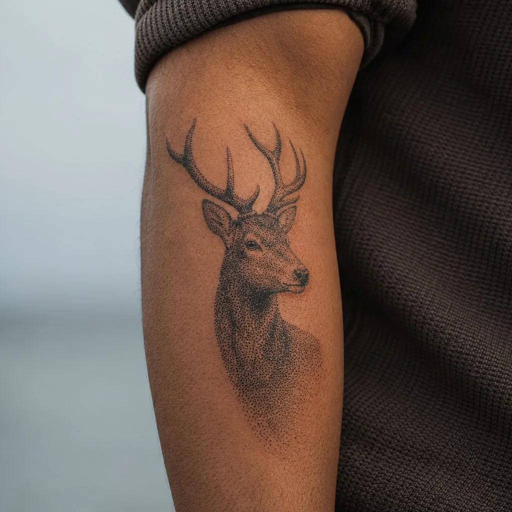 men's forearm tattoo mythological thor, realistic photo on skin