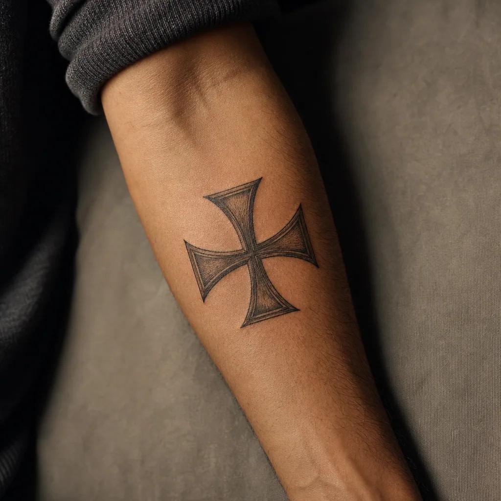 men's forearm tattoo forearm lettering, realistic photo on skin