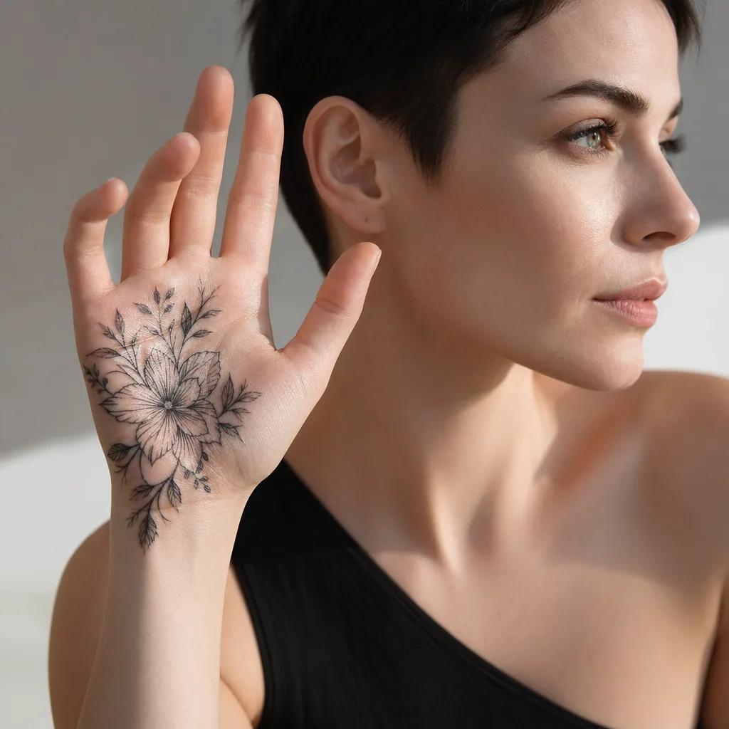 hand-tattoo floral hand