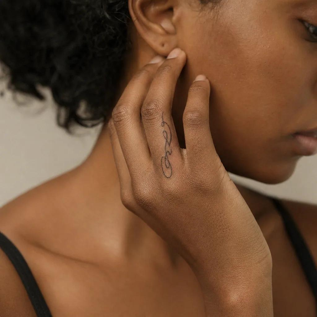 hand-tattoo finger lettering