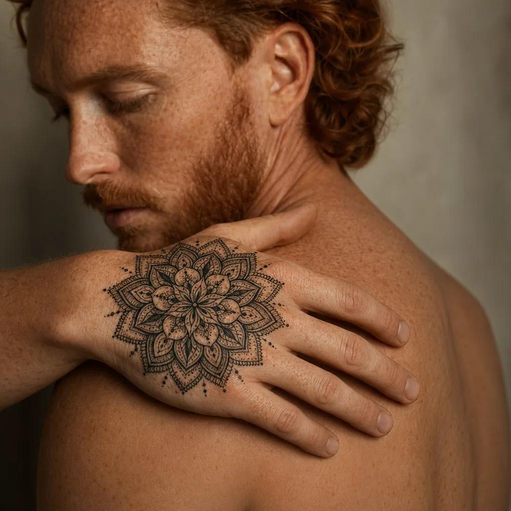hand-tattoo ornamental mandala hand