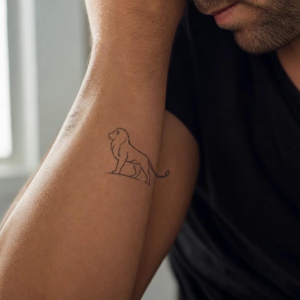 lion-tattoo minimalist lion silhouette