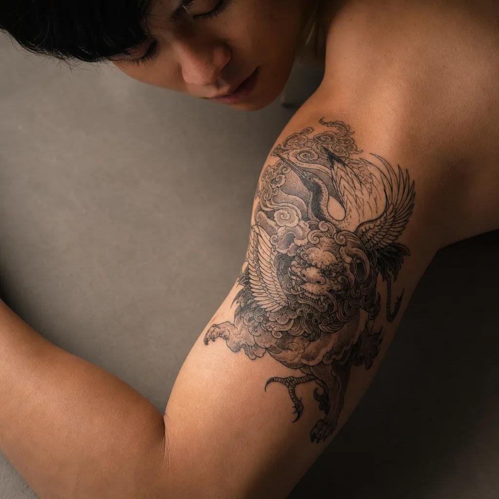 lion-tattoo ornamental lion skull