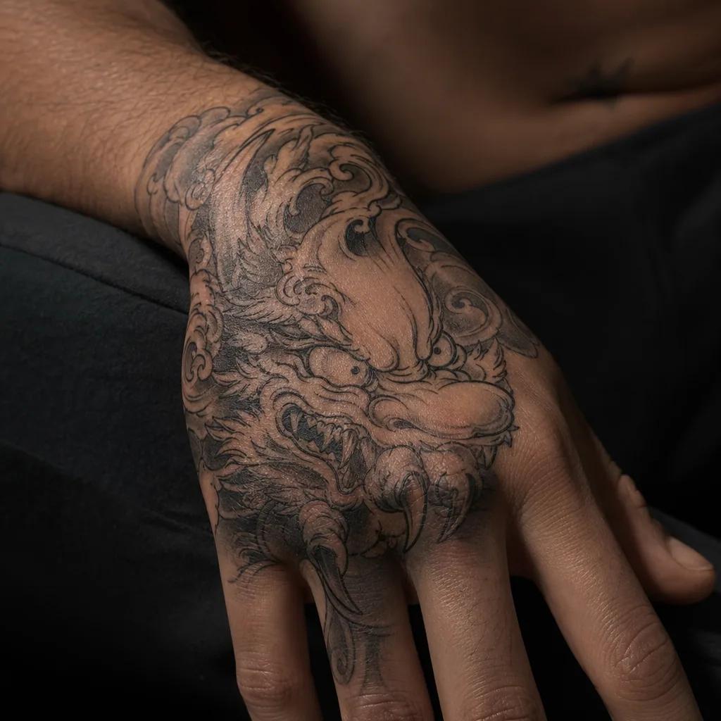 idée tatouage main main japonais