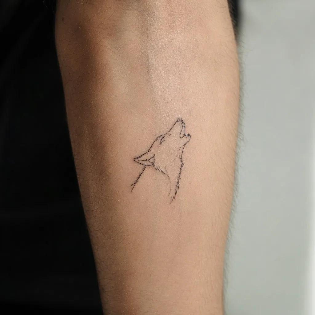 men-tattoo minimalist wolf