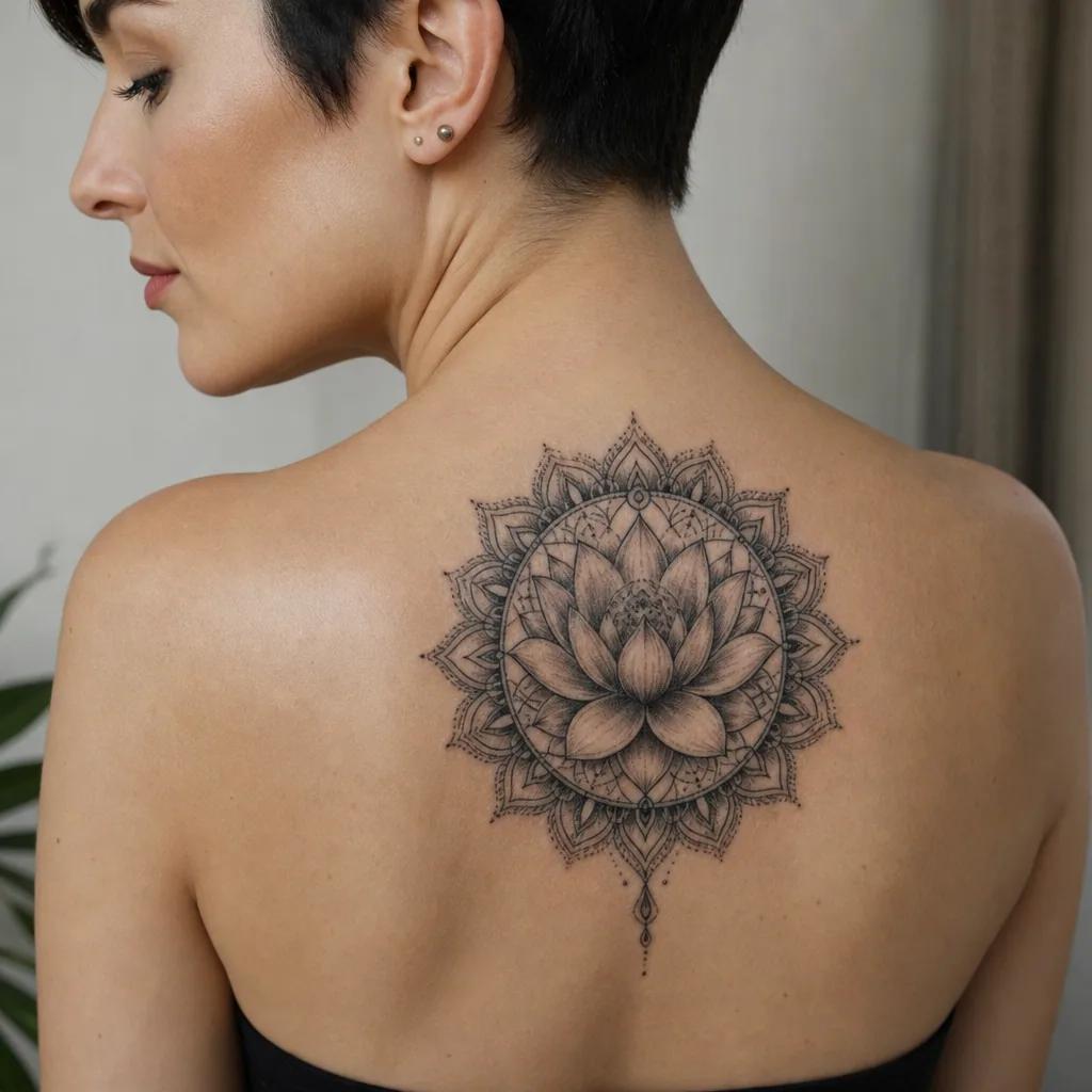 mandala-tattoo realistic lotus mandala