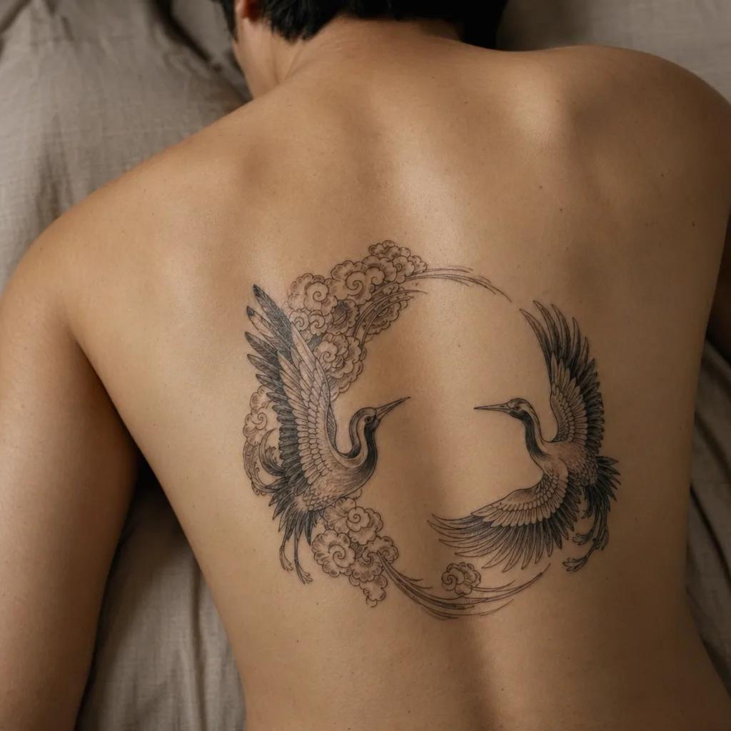 matching tattoo complementary skulls, realistic photo on skin