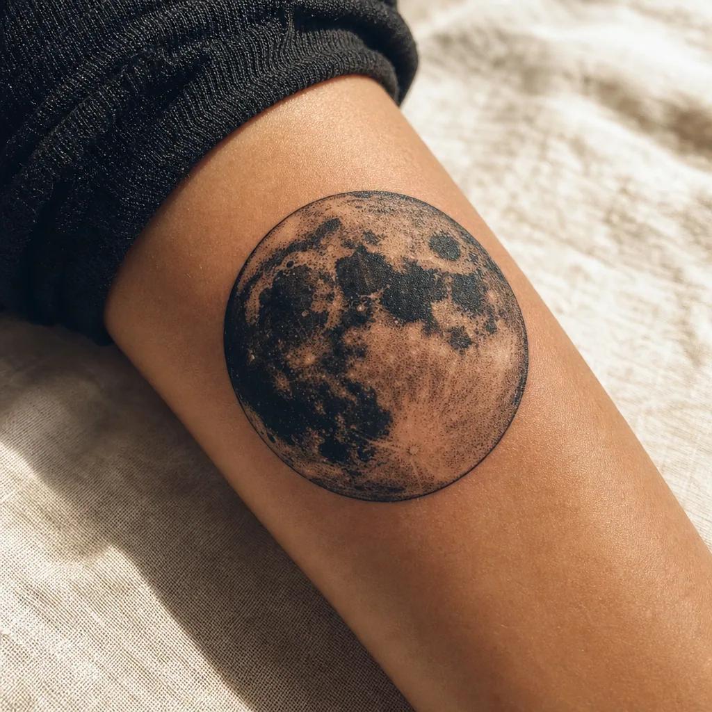 moon-tattoo blackwork full moon