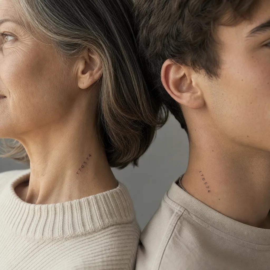 mother and son-tattoo mother and child flowers
