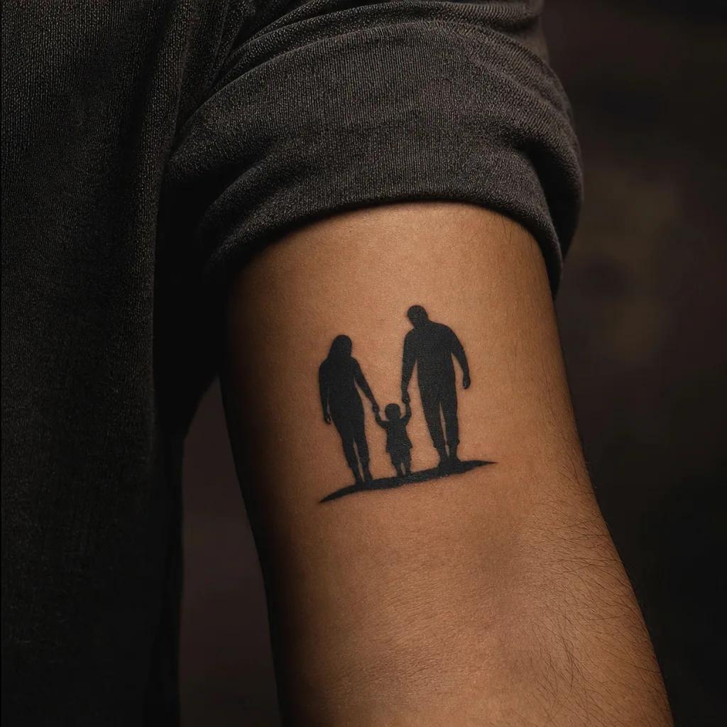 parents-tattoo silhouettes in blackwork