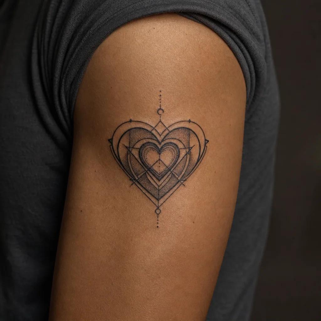 parents-tattoo geometric intertwined hearts