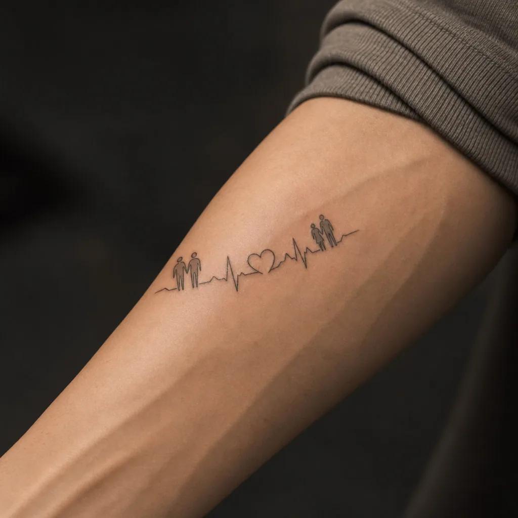 parents-tattoo shared heartbeat