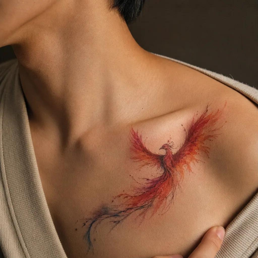 phoenix-tattoo watercolor rebirth phoenix