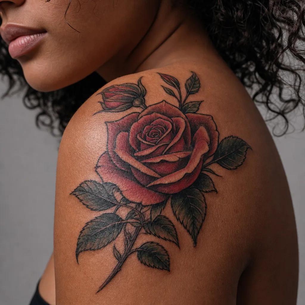 rose-tattoo neo traditional rose
