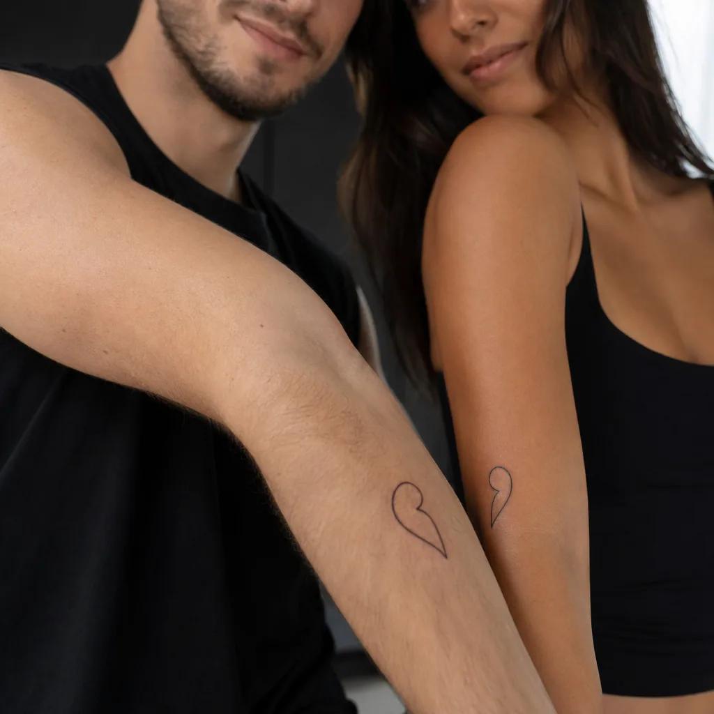 siblings-tattoo minimalist hearts