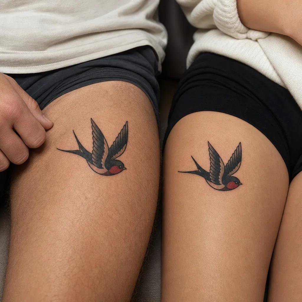 siblings-tattoo complementary skulls