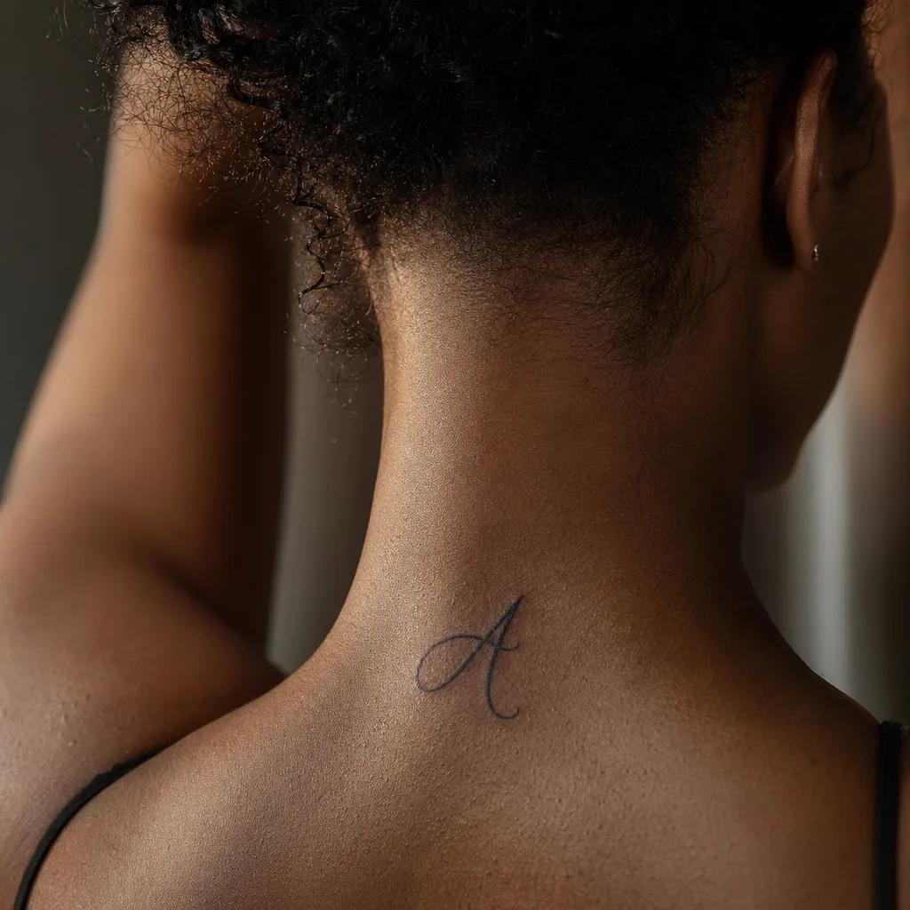 idée tatouage simple lettrage initiale simple