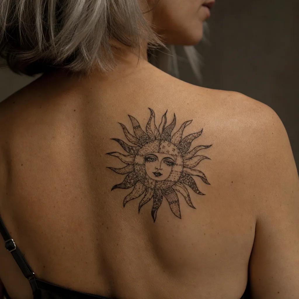 sun-tattoo vintage patchwork suns