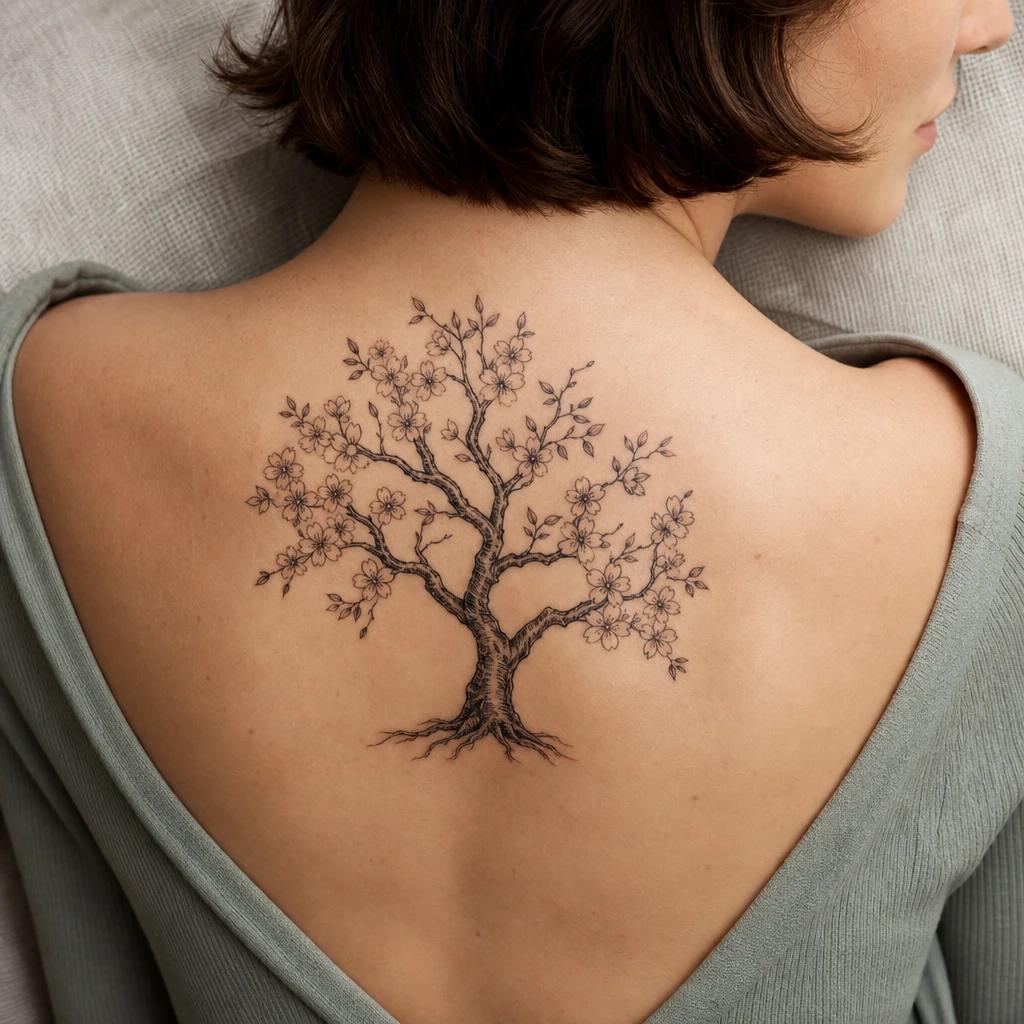 tree of life-tattoo blossoming tree of life