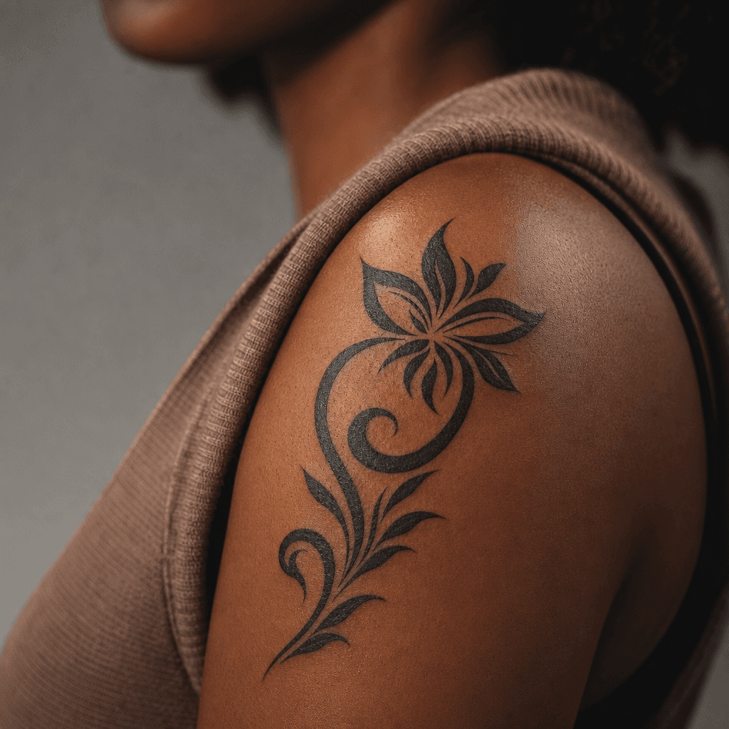 tribal-tattoo stylized floral tribal