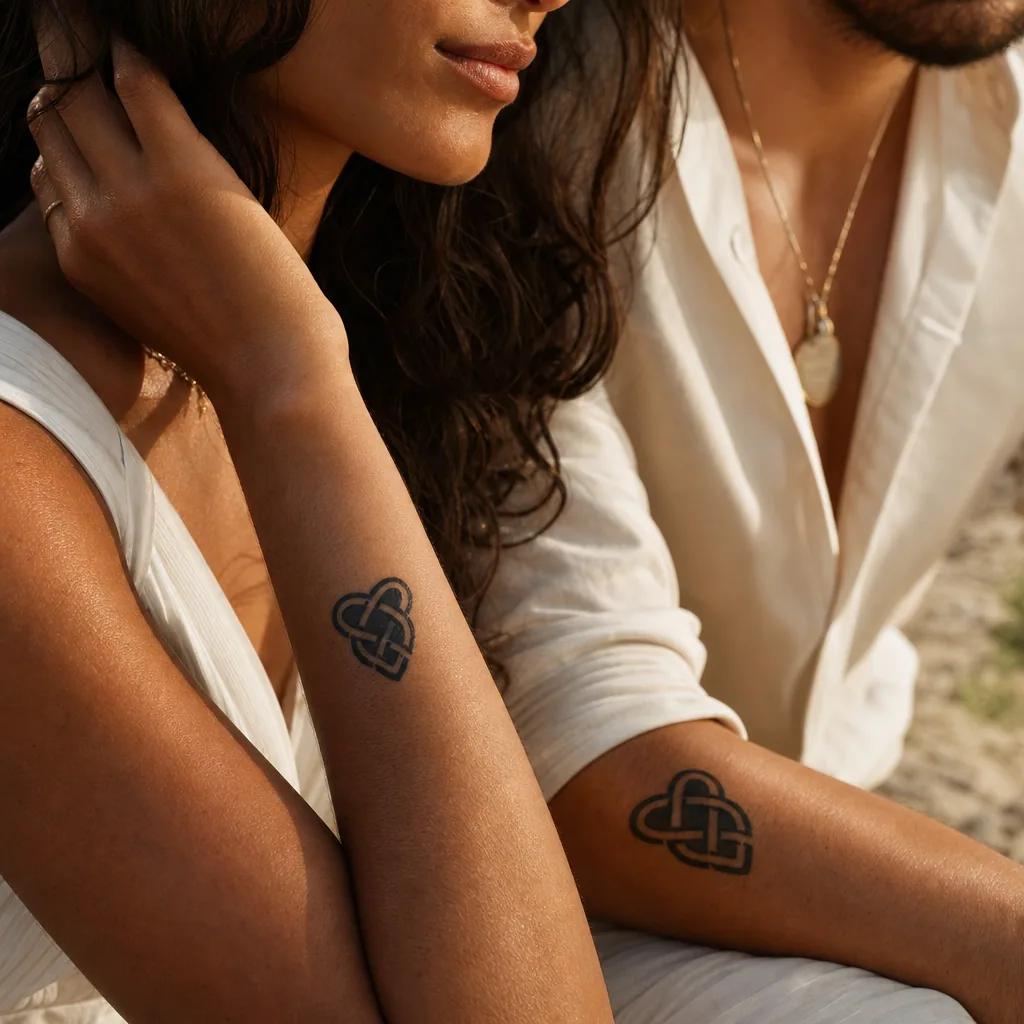 wedding-tattoo entwined hearts in blackwork