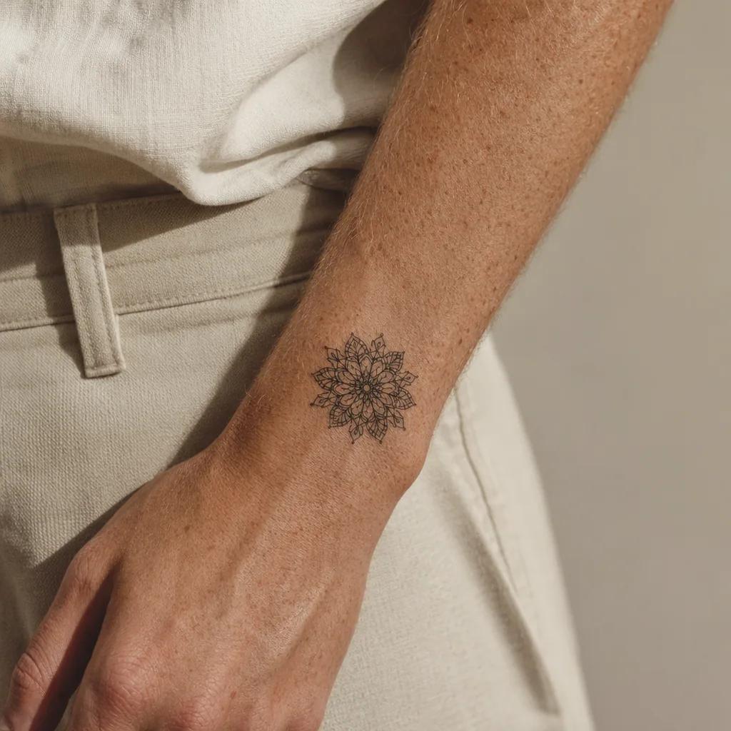 wrist-tattoo miniature lace mandala