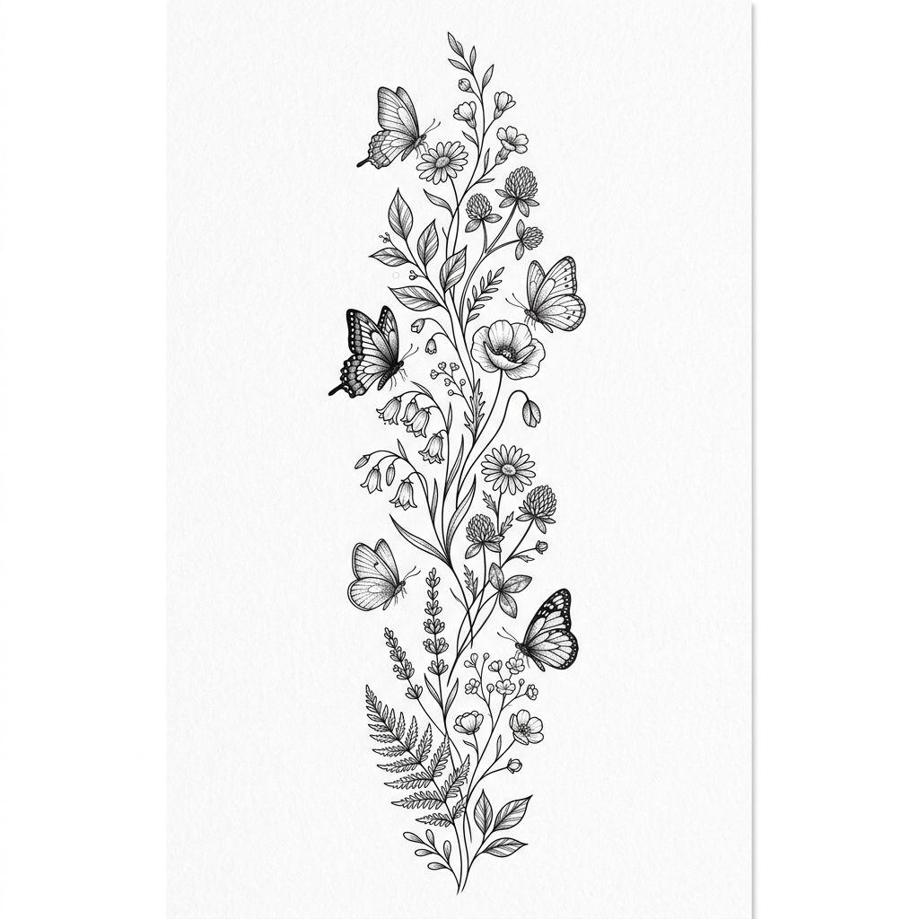 idée tatouage avant-bras branche florale