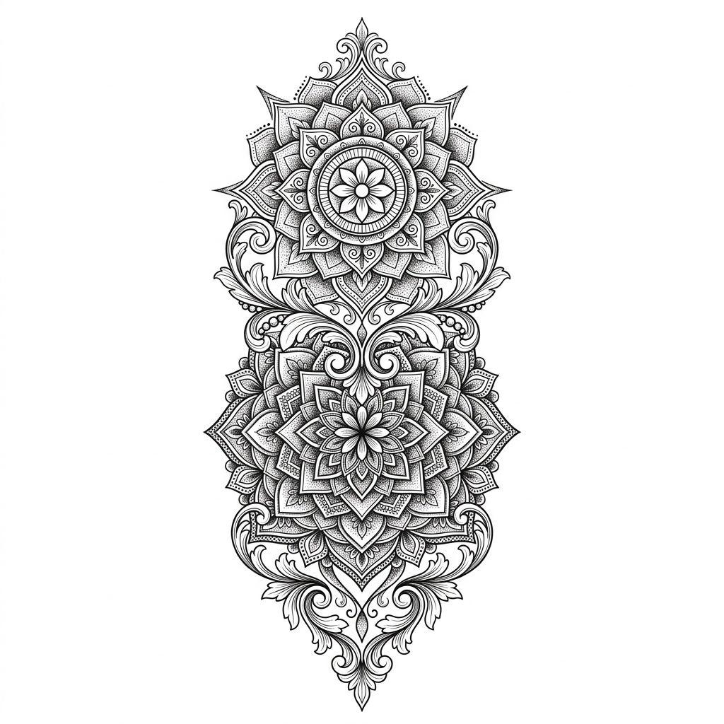 idée tatouage avant-bras mandala forearm vertical