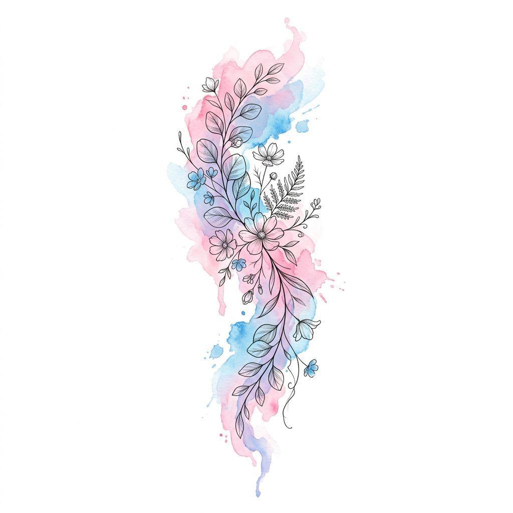 idée tatouage avant-bras aquarelle abstraite