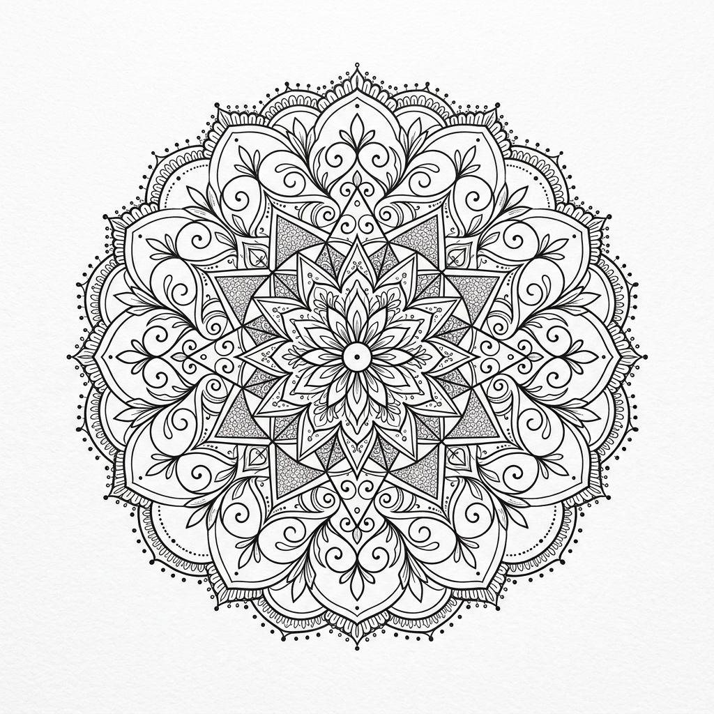women's neck tattoo nape mandala, design on white background