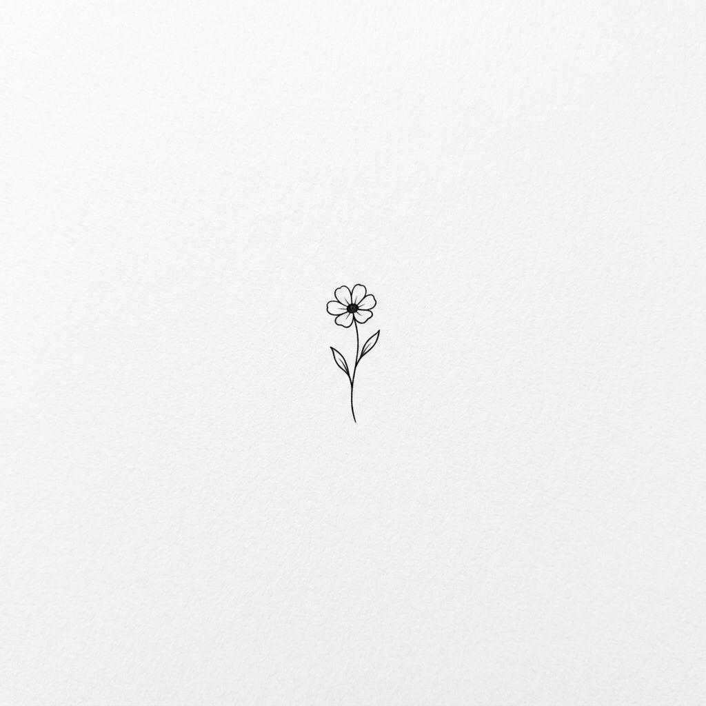 women's finger tattoo small finger flower, design on white background