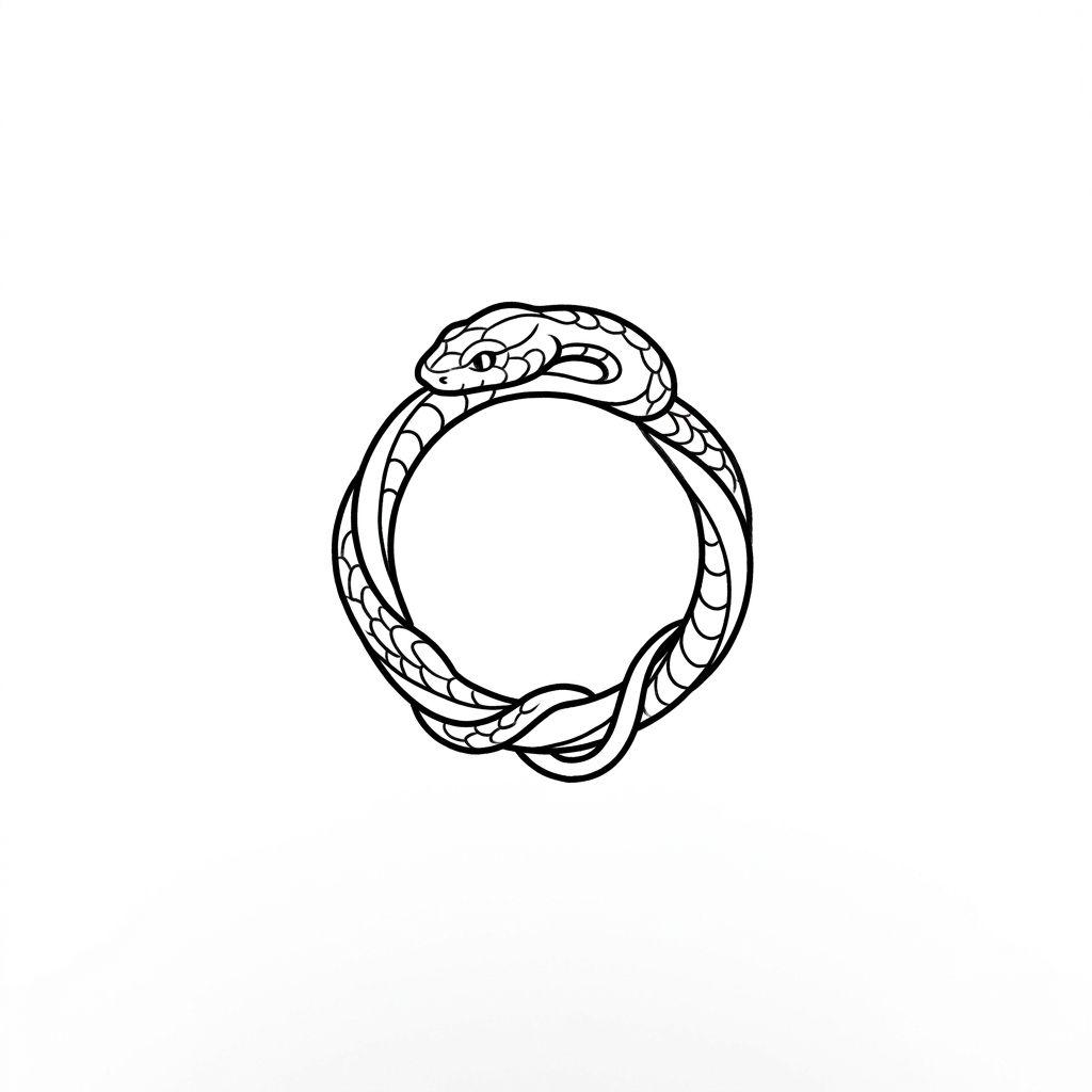 women's finger tattoo snake ring, design on white background