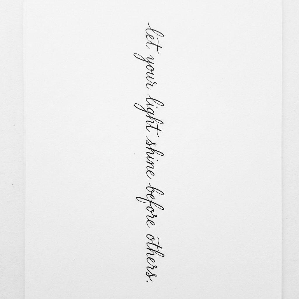 women's back tattoo spine quote, design on white background