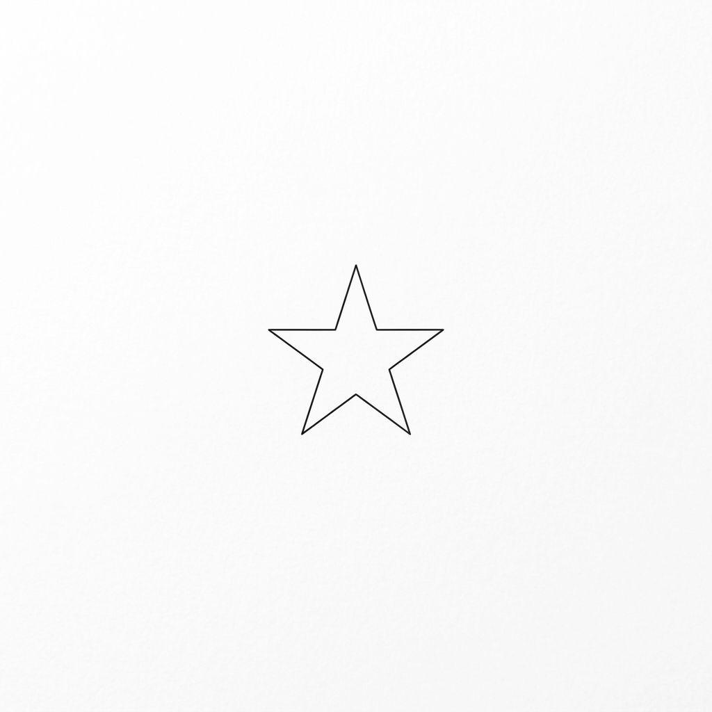 star tattoo minimalist fine line star, design on white background