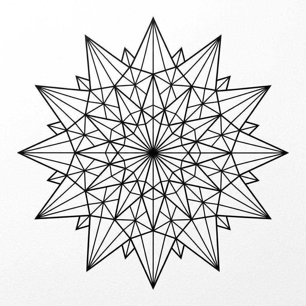 star tattoo geometric star, design on white background
