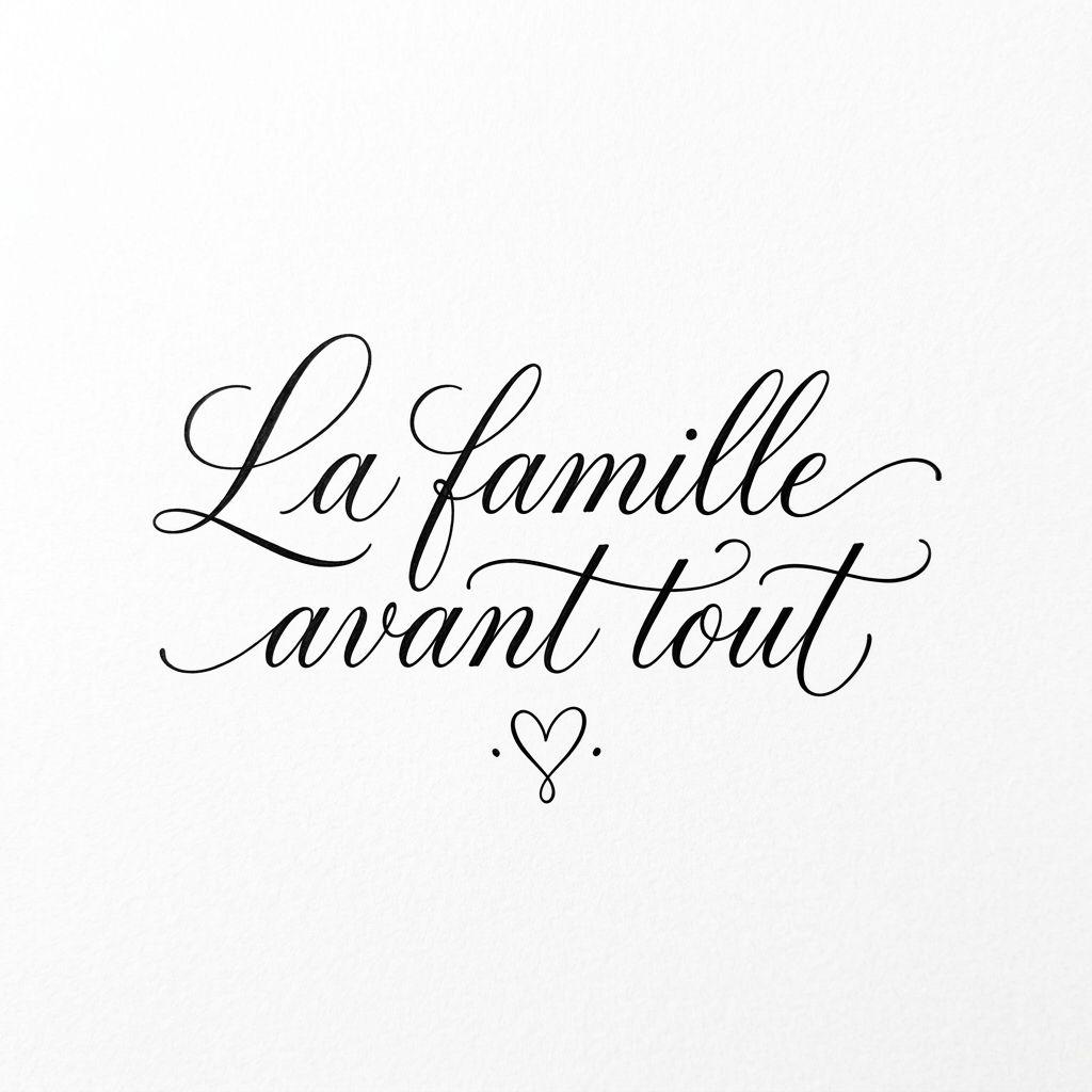 idée tatouage famille lettrage la famille avant tout