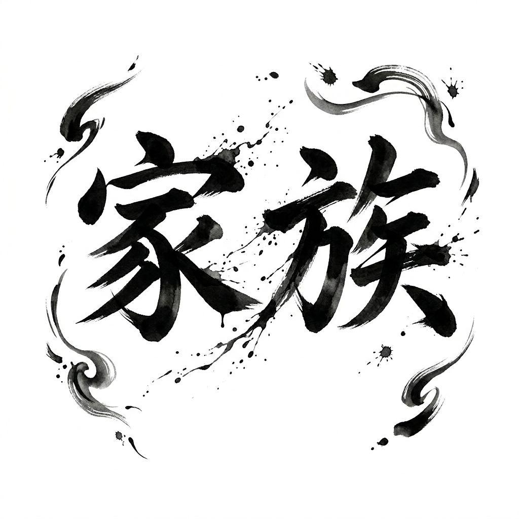 idée tatouage initiales famille initiales kanji famille