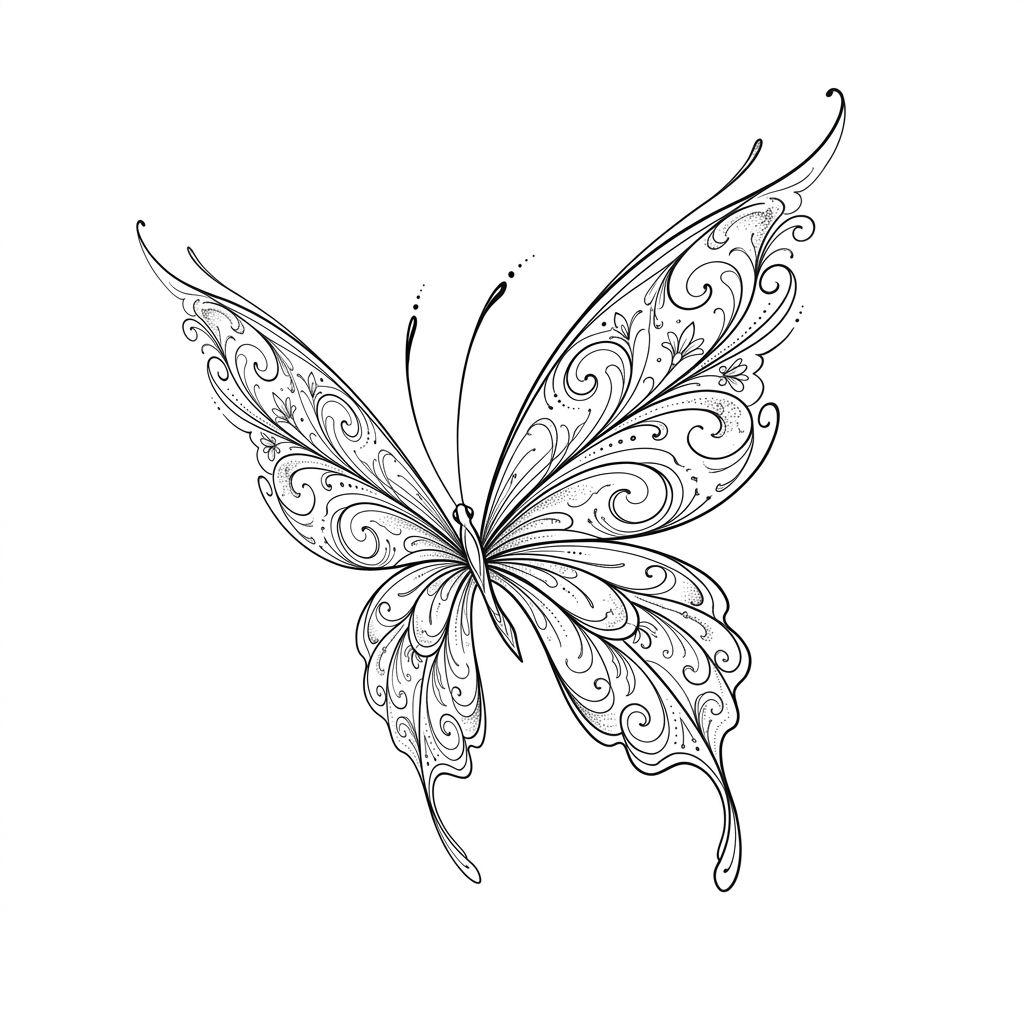 women's hand tattoo back of hand butterfly, design on white background