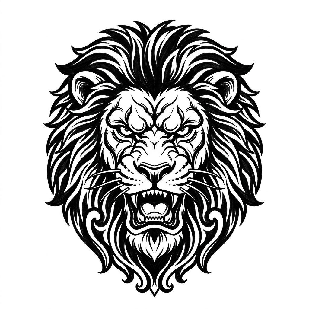 idée tatouage main homme tête de lion