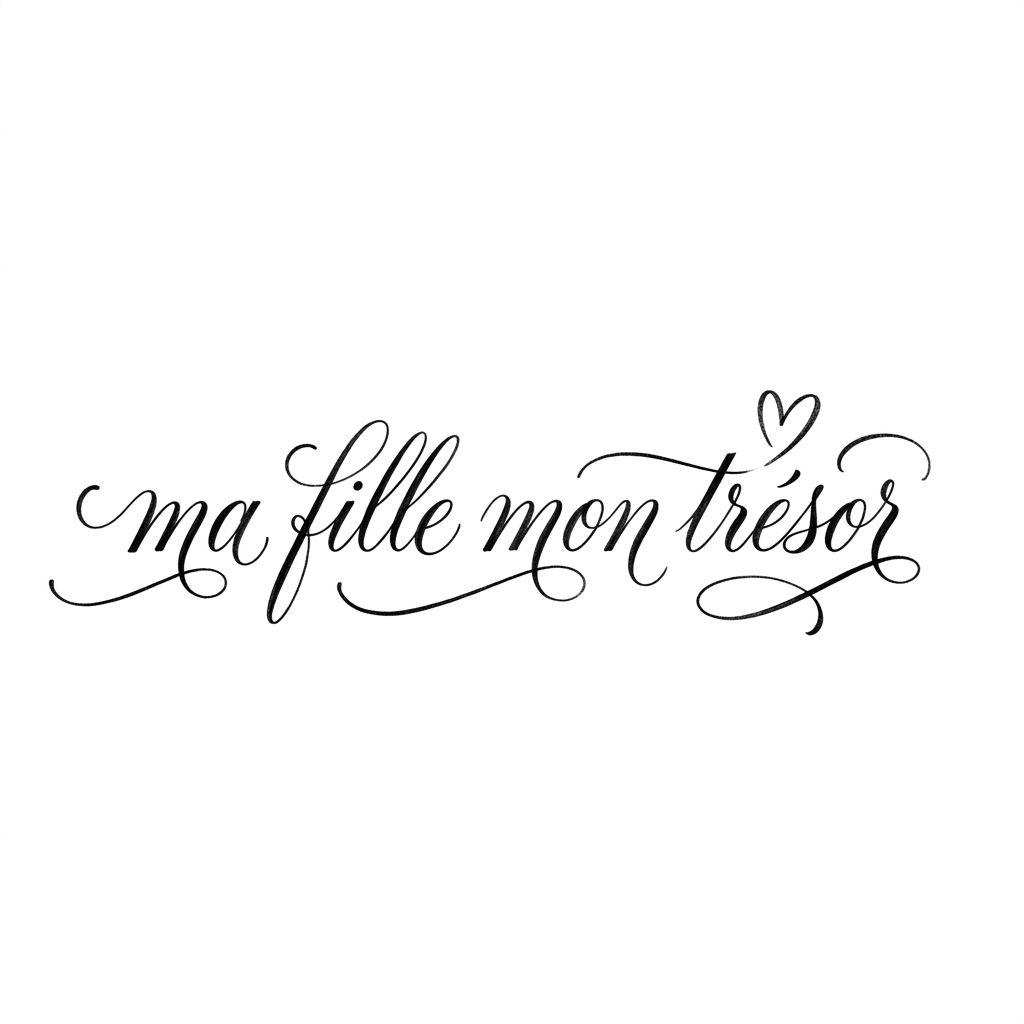 mother and daughter-tattoo my daughter my treasure lettering