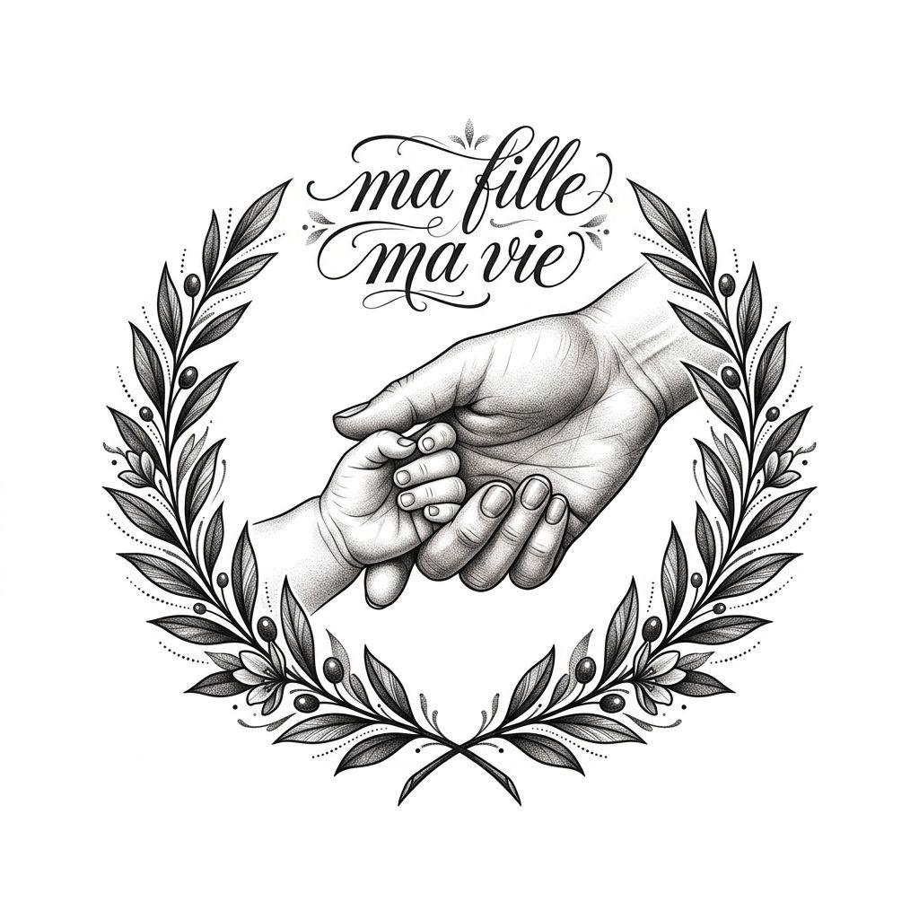 mother and daughter-tattoo premium my daughter my life hands