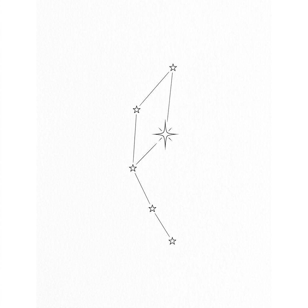 nape (women) tattoo cervical constellation, design on white background