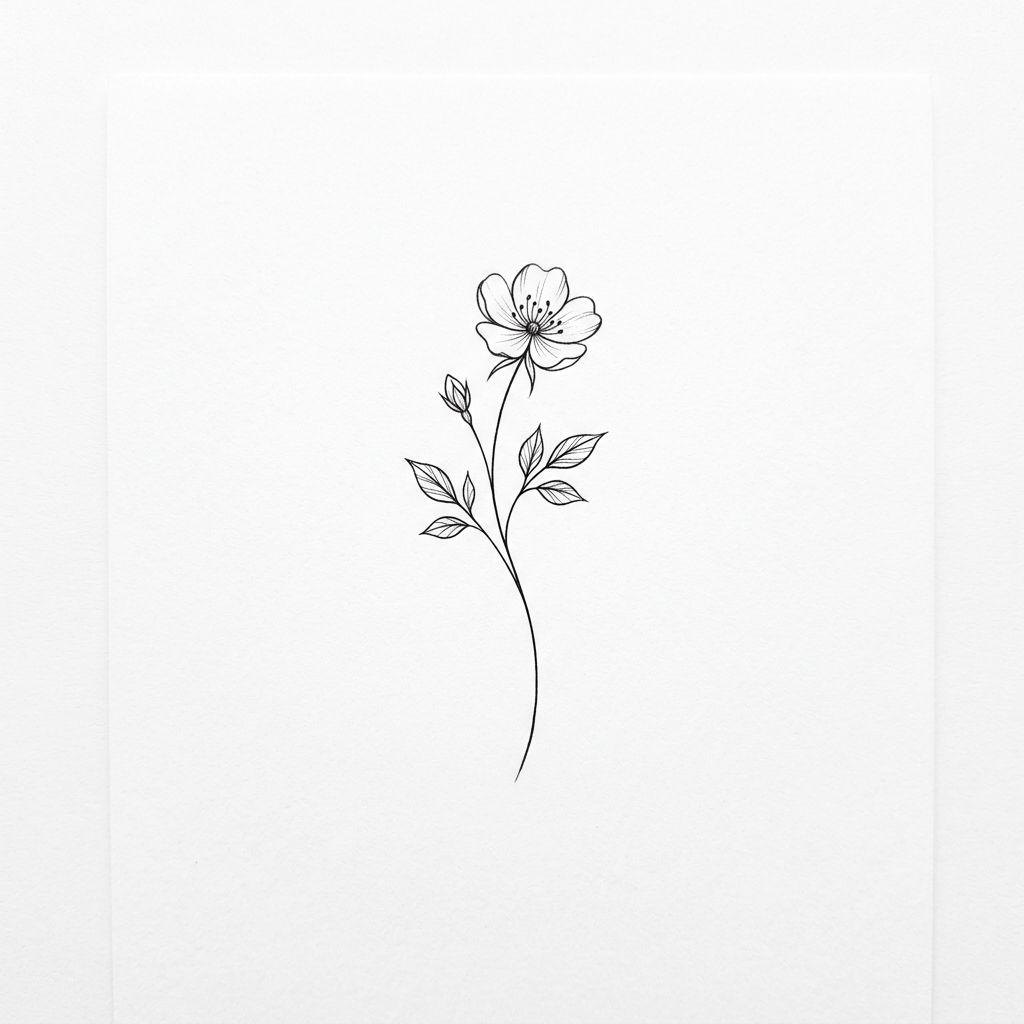 women's wrist tattoo small wrist flower, design on white background