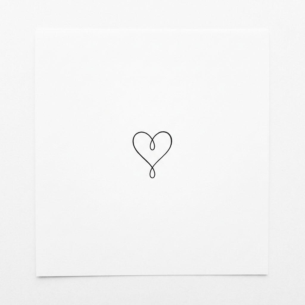 women's wrist tattoo minimalist heart, design on white background
